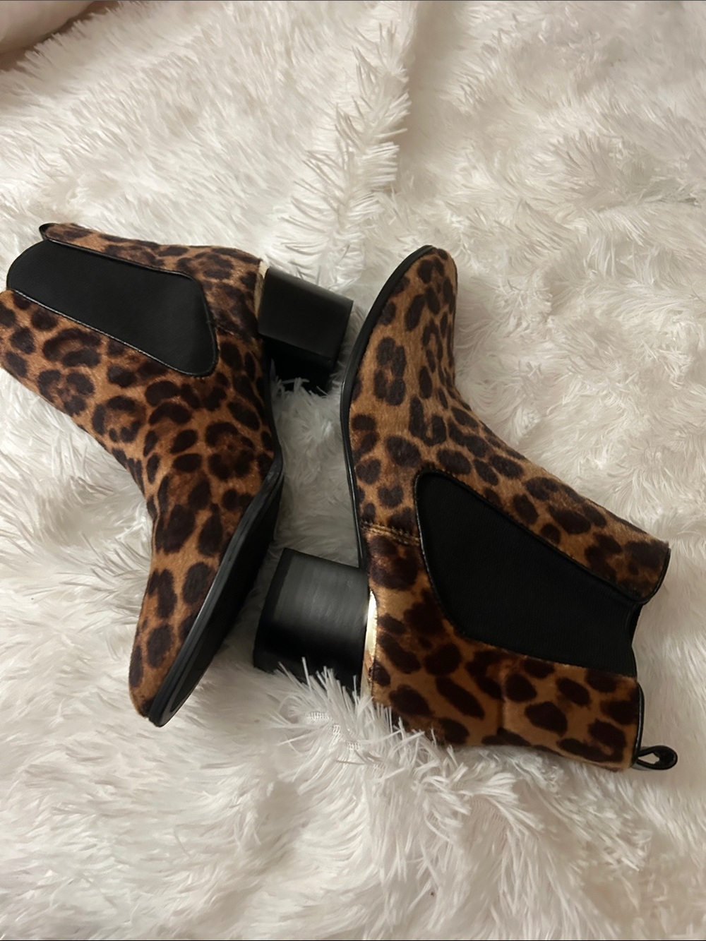 Nine West Leopard-Print Chelsea Ankle Boots - Brown & Black - Picture 2 of 4